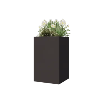 Terasest lillekast - Ruut - 50 x 50 x 80 cm - RAL7016 matt (antratsiithall) - Ilma põhjalauata