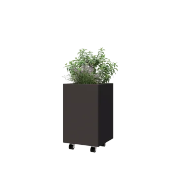 Terasest lillekast - Ruut - 40 x 40 x 60 cm - Muu RAL värv - Põhjalauaga - Ratastega