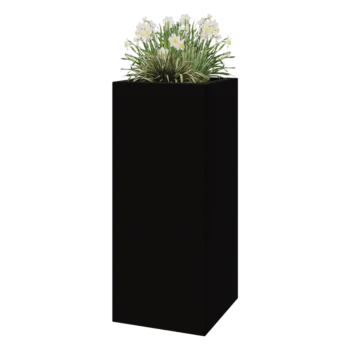klaaskiudne lillekast - Ruut - 50 x 50 x 120 cm - RAL9005 matt (must) - Põhjaga