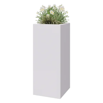 klaaskiudne lillekast - Ruut - 50 x 50 x 120 cm - RAL9010 matt (valge) - Põhjaga
