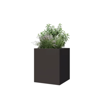 Terasest lillekast - Ruut - 50 x 50 x 60 cm - RAL7016 matt (antratsiithall) - Ilma põhjalauata