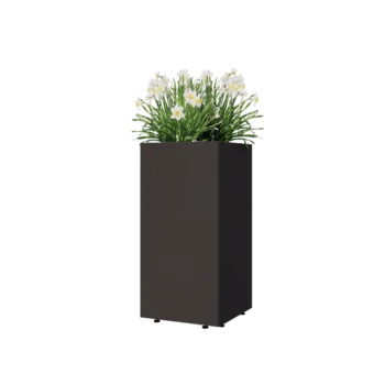 Terasest lillekast - Ruut - 40 x 40 x 80 cm - Muu RAL värv - Põhjalauaga - Jalgadega