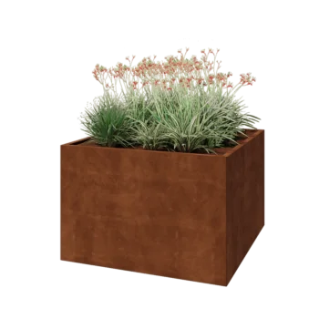 Corten terasest lillekast - Ruut - 120 x 120 x 80 cm - Ilma põhjalauata
