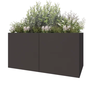 Terasest lillekast XXL - Ristkülik - 200 x 100 x 100 cm - RAL7016 matt (antratsiithall) - Ilma põhjalauata