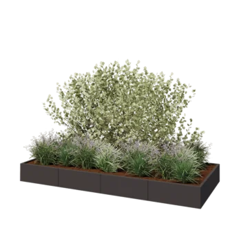 Terasest lillekast XXL - Ristkülik - 320 x 120 x 30 cm - RAL7016 matt (antratsiithall) - Põhjalauaga