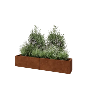 Corten terasest lillekast XXL - Ristkülik - 160 x 30 x 30 cm - Põhjalauaga