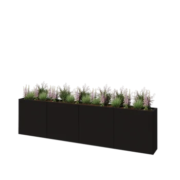 Terasest lillekast XXL - Ristkülik - 320 x 30 x 80 cm - RAL9005 matt (must) - Ilma põhjalauata