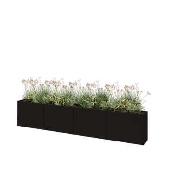 Terasest lillekast XXL - Ristkülik - 320 x 30 x 60 cm - RAL9005 matt (must) - Ilma põhjalauata