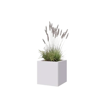 Terasest lillekast - Ruut - 40 x 40 x 40 cm - RAL9010 matt (valge) - Põhjalauaga