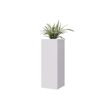 Terasest lillekast - Ruut - 30 x 30 x 80 cm - RAL9010 matt (valge) - Ilma põhjalauata