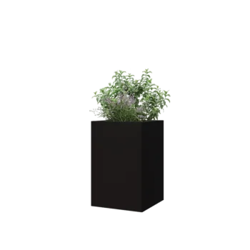 Terasest lillekast - Ruut - 40 x 40 x 60 cm - RAL9005 matt (must) - Ilma põhjalauata