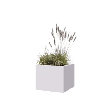 Terasest lillekast - Ruut - 50 x 50 x 40 cm - RAL9010 matt (valge) - Põhjalauaga