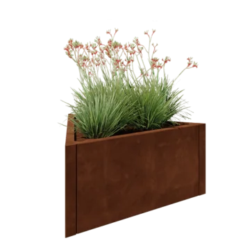 Corten terasest lillekast - Kolmnurk võrdkülgne - 90,6 x 78,3 x 40 cm - Ilma põhjalauata