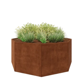 Corten terasest lillekast - Kaheksanurk - 241,4 x 241,4 x 100 cm - Ilma põhjalauata