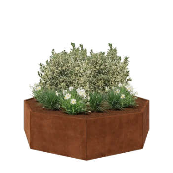 Corten terasest lillekast - Kaheksanurk - 241,4 x 241,4 x 60 cm - Ilma põhjalauata