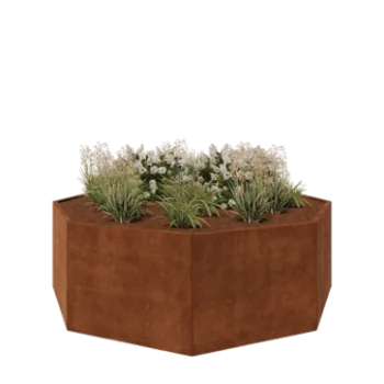 Corten terasest lillekast - Kaheksanurk - 241,4 x 241,4 x 80 cm - Ilma põhjalauata