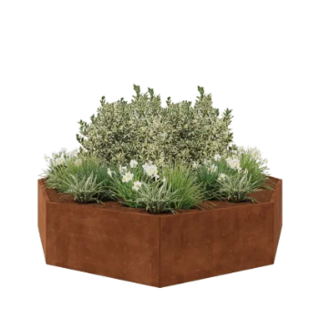 Corten terasest lillekast - Kaheksanurk - 289,7 x 289,7 x 60 cm - Ilma põhjalauata