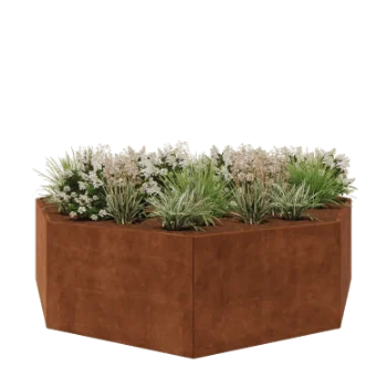 Corten terasest lillekast - Kaheksanurk - 289,7 x 289,7 x 80 cm - Ilma põhjalauata