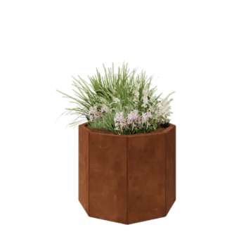 Corten terasest lillekast - Kaheksanurk - 72,4 x 72,4 x 60 cm - Ilma põhjalauata
