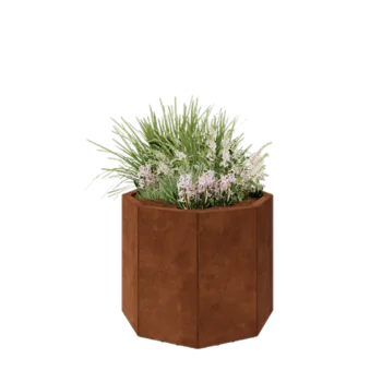 Corten terasest lillekast - Kaheksanurk - 72,4 x 72,4 x 60 cm - Põhjalauaga - Jalgadega