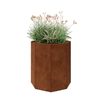 Corten terasest lillekast - Kaheksanurk - 72,4 x 72,4 x 80 cm - Põhjalauaga - Jalgadega
