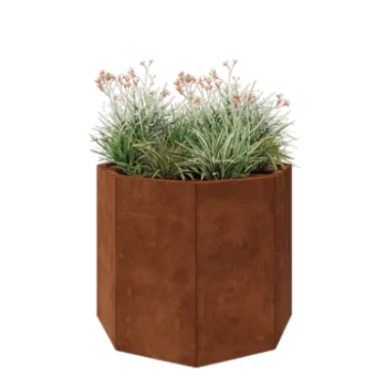 Corten terasest lillekast - Kaheksanurk - 96,6 x 96,6 x 80 cm - Ilma põhjalauata