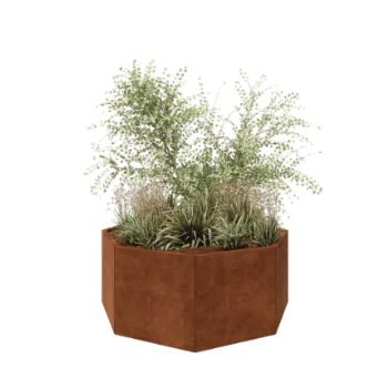 Corten terasest lillekast - Kaheksanurk - 144,9 x 144,9 x 60 cm - Ilma põhjalauata