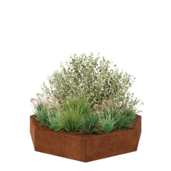 Corten terasest lillekast - Kaheksanurk - 193,1 x 193,1 x 30 cm - Ilma põhjalauata