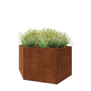 Corten terasest lillekast - Kuusnurk - 199,3 x 173,2 x 100 cm - Ilma põhjalauata