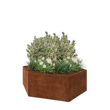 Corten terasest lillekast - Kuusnurk - 199,3 x 173,2 x 60 cm - Ilma põhjalauata