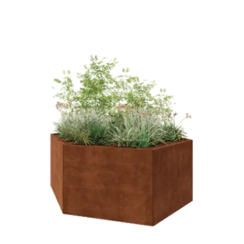 Corten terasest lillekast - Kuusnurk - 199,3 x 173,2 x 80 cm - Ilma põhjalauata