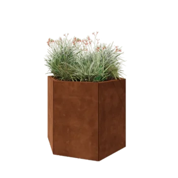 Corten terasest lillekast - Kuusnurk - 99,3 x 86,6 x 80 cm - Ilma põhjalauata