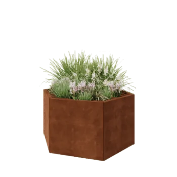 Corten terasest lillekast - Kuusnurk - 119,3 x 103,9 x 60 cm - Ilma põhjalauata