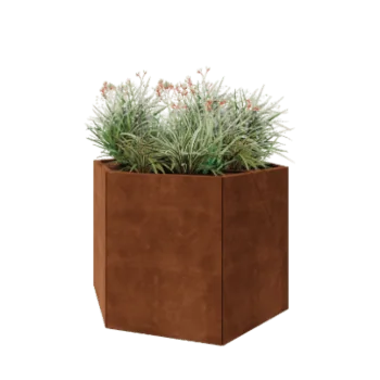 Corten terasest lillekast - Kuusnurk - 119,3 x 103,9 x 80 cm - Ilma põhjalauata