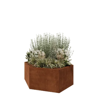 Corten terasest lillekast - Kuusnurk - 159,3 x 138,6 x 60 cm - Ilma põhjalauata