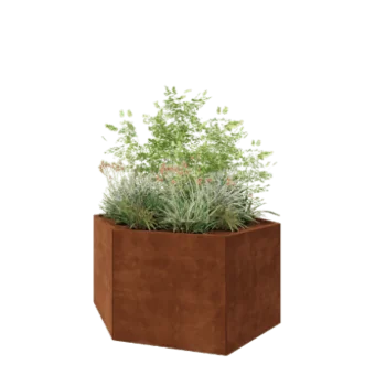 Corten terasest lillekast - Kuusnurk - 159,3 x 138,6 x 80 cm - Ilma põhjalauata