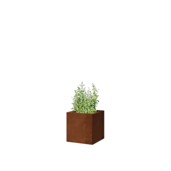 Corten terasest lillekast - Ruut - 30 x 30 x 30 cm - Põhjalauaga