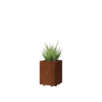 Corten terasest lillekast - Ruut - 30 x 30 x 40 cm - Põhjalauaga - Jalgadega