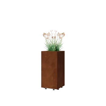 Corten terasest lillekast - Ruut - 30 x 30 x 60 cm - Põhjalauaga - Jalgadega
