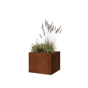 Corten terasest lillekast - Ruut - 50 x 50 x 40 cm - Põhjalauaga