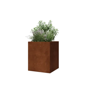 Corten terasest lillekast - Ruut - 50 x 50 x 60 cm - Põhjalauaga