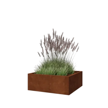 Corten terasest lillekast - Ruut - 80 x 80 x 30 cm - Põhjalauaga