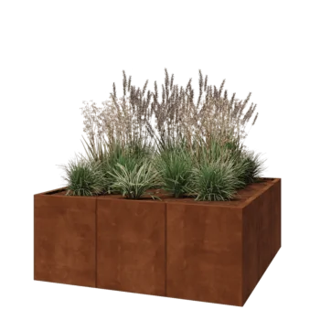 Corten terasest lillekast XXL - Ruut - 150 x 150 x 60 cm - Ilma põhjalauata