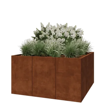 Corten terasest lillekast XXL - Ruut - 150 x 150 x 80 cm - Ilma põhjalauata