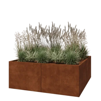 Corten terasest lillekast XXL - Ruut - 160 x 160 x 60 cm - Ilma põhjalauata