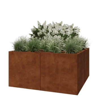 Corten terasest lillekast XXL - Ruut - 160 x 160 x 80 cm - Ilma põhjalauata