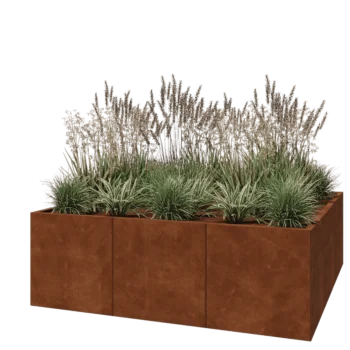 Corten terasest lillekast XXL - Ruut - 180 x 180 x 60 cm - Ilma põhjalauata