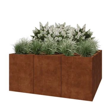 Corten terasest lillekast XXL - Ruut - 180 x 180 x 80 cm - Ilma põhjalauata