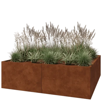 Corten terasest lillekast XXL - Ruut - 200 x 200 x 60 cm - Ilma põhjalauata