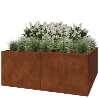 Corten terasest lillekast XXL - Ruut - 200 x 200 x 80 cm - Ilma põhjalauata